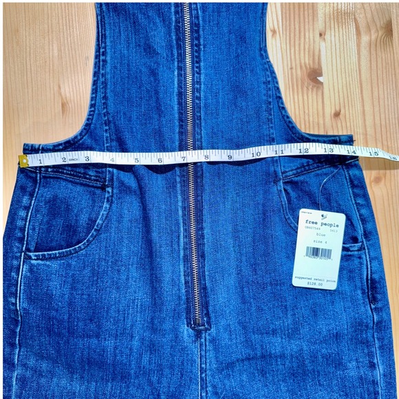 NWT Free People Denim‎ Jumpsuit Sleeveless Blue Size 4 Boho Y2K Soft girl HTF - Picture 5 of 8